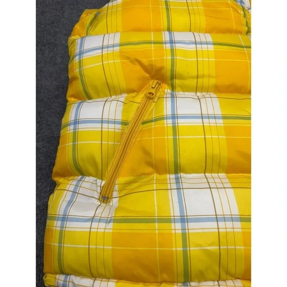 VTG Y2K Jordan Craig Yellow Plaid Reversible Puffer Vest Hooded Size 3XL NEW - Picture 8 of 13
